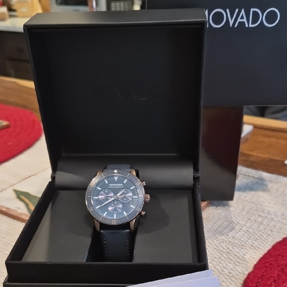 Movado Heritage Series with Silver and Brown Accents